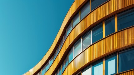 Wooden Facade of a Modern Building