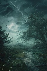 storm over the trees