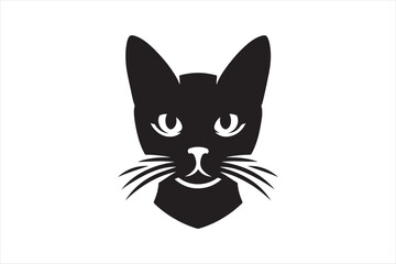 Cat head silhouette vector illustration