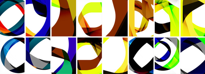 Collection of abstract background with waves, colorful shapes and 3d shadow effect. Vector Illustration For Wallpaper, Banner, Background, Card, Book Illustration, landing page