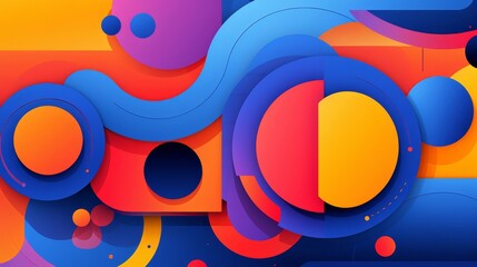 colorful obscured forms representing abstract mystery flat design front view mysterious theme cartoon drawing Splitcomplementary color scheme