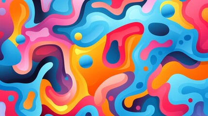Fototapeta premium colorful obscured forms representing abstract mystery flat design front view mysterious theme cartoon drawing Splitcomplementary color scheme