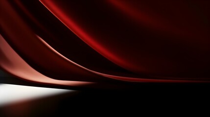 Close up of Sunlight and Shadows on red Drapery