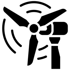 wind turbine energy semi solid icon