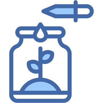 blue jar with plant and dropper clip art preview