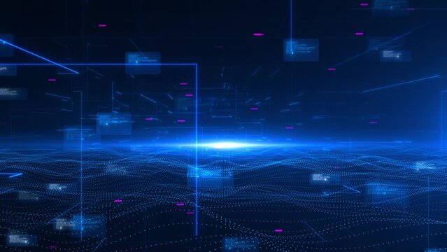 Cyberspace Big Data Digital Business Hi tech matrix Tunnel, binary code encrypted Nodes Technology Network Particles. finance Cyber security binary data, Privacy security matrix, hi tech digital data