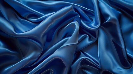 Fototapeta premium Blue silk material texture, colored print texture, texture for clothing materials