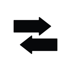 Transfer arrows icon. Data transfer vector icon. Arrow exchange icon. Arrow left and right symbol with white background.
