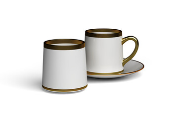 3D rendering cup and mug for the best presentation of your product mockups