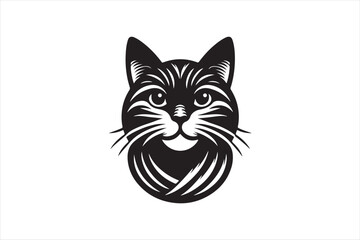 Cat head silhouette vector illustration