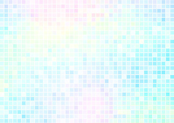 Soft Rainbow Gradient Mosaic Tile Background（明るく淡い虹色のグラデーションの細かいモザイクタイル背景）