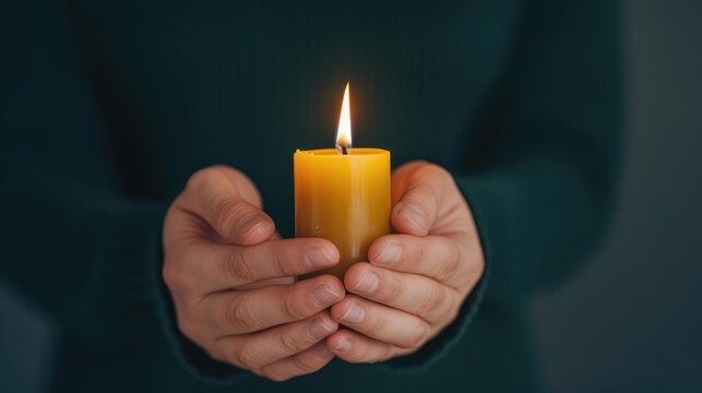 Person focusing on a candle flame in a dark room, concentration exercise, mental discipline, focus practice