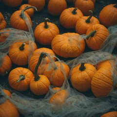 Pile of Pumpkins on a Farm