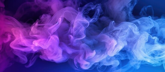 Fototapeta premium blue and purple gradient colored smoke on a dark background