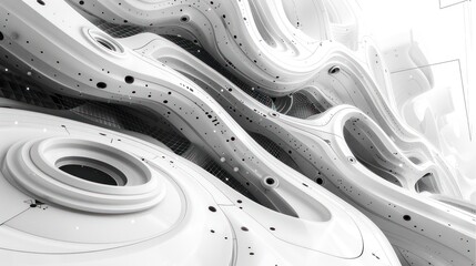A black and white grayscale header featuring line art vector design. Ideal for blog posts on enterprise architecture, combining abstract art with professional aesthetics.
