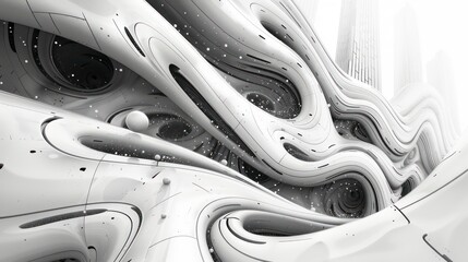 A black and white grayscale header featuring line art vector design. Ideal for blog posts on enterprise architecture, combining abstract art with professional aesthetics.