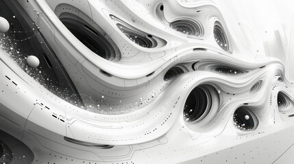 A black and white grayscale header featuring line art vector design. Ideal for blog posts on enterprise architecture, combining abstract art with professional aesthetics.