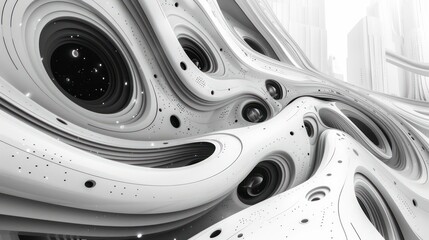A black and white grayscale header featuring line art vector design. Ideal for blog posts on enterprise architecture, combining abstract art with professional aesthetics.