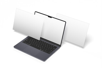 3D rendering Monitor Screen Laptop  for the best presentation of your product mockups
