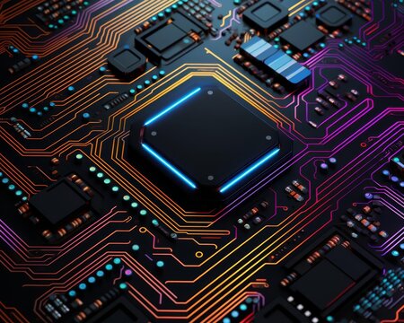 digital circuits flat design front view electronic patterns animation Complementary Color Scheme