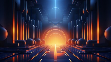 expanding shapes flat design front view futuristic theme animation Complementary Color Scheme