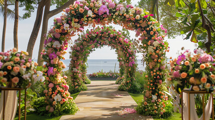 Floral Arch Background Wallpaper