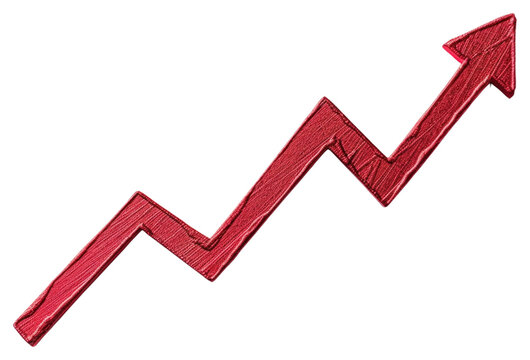 PNG Red upward zigzag arrow growth