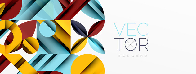 Circle, square, triangle shapes geometric minimal background