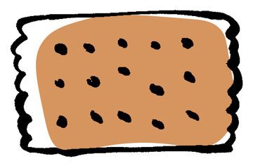 筆タッチのクッキーのイラスト