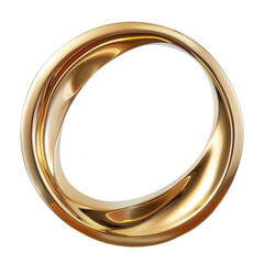 Decorative golden ornament isolated on transparent background.