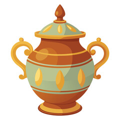Illustration of Antique Pot on white