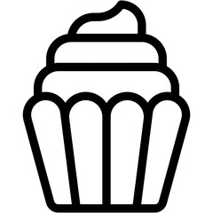 Vector Icon Cupcake, Dessert, Sweet, Baker, Food, Bakery