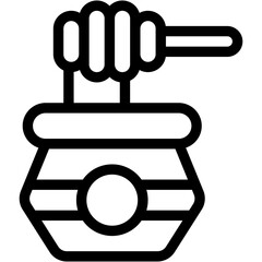 Vector Icon Honey, Sweet, Food and Restaurant, Wellness, Jar, Food