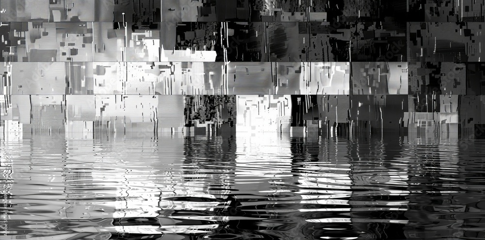Poster abstract abstract pixel glitch background transparent overlay. distorted broken crt television or vi