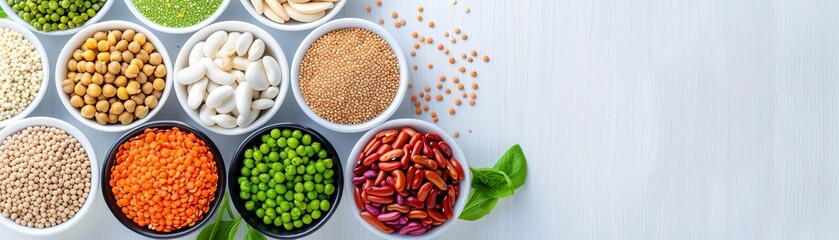 Fototapeta premium Unprocessed wholesome fiber sources, balanced nutrition, healthy diet