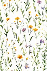 Minimalist Watercolor Wildflowers