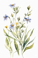 Minimalist Watercolor Wildflowers