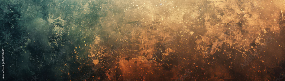 Poster abstract textured background with vibrant teal and earthy brown tones, creating a dynamic contrast a
