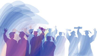 Graduation silhouette celebration