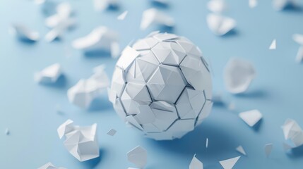 Enchanted soccer balls unfold into intricate paper art sculptures when goals are scored