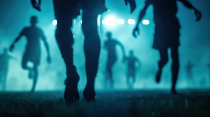 Enchanted soccer matches pit teams of human players against zombie players