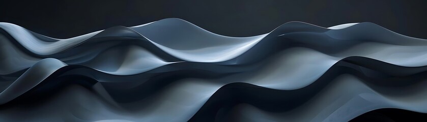 Abstract 3D Wavy Dark Blue Background