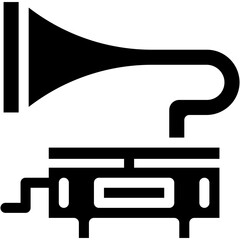 Vector Icon Gramophone, Antique, Music, Music And Multimedia, Vinyl, Song