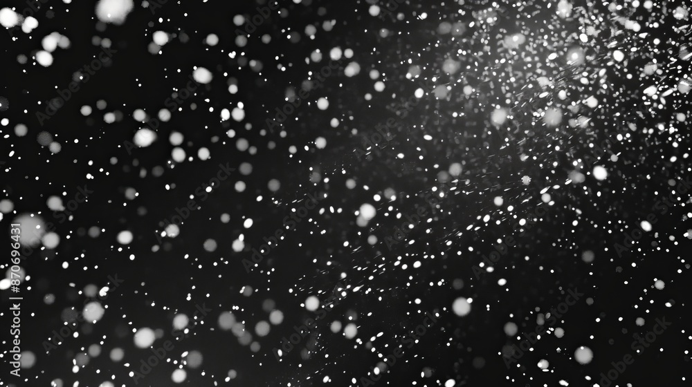 Poster winter, slowly falling snow effect dust particles seamless loop with alpha channel