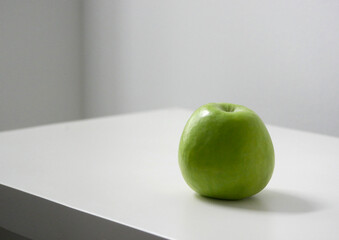 Green apple on white background