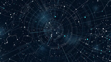 design showcasing interconnected stars forming intricate patterns, representing the vastness and beauty of the cosmos