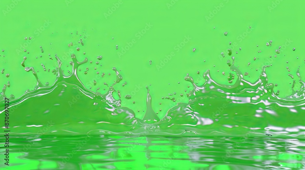 Poster a cartoon liquid on a green screen background animated in a loop