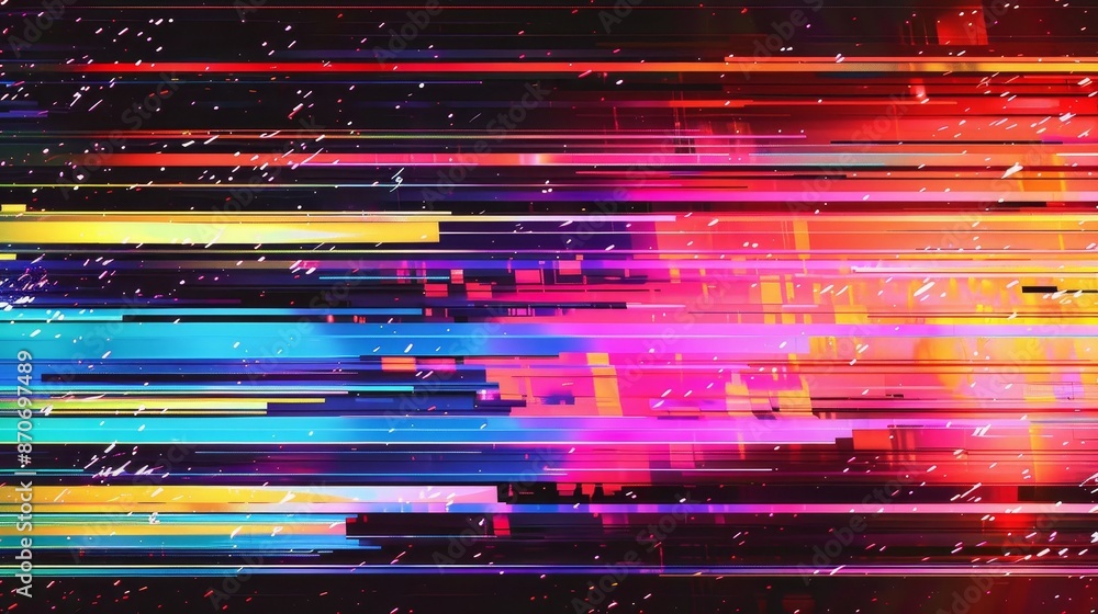 Aufkleber static television background vfx with glitched pixels. digital pixel noise glitch art effect, flashi