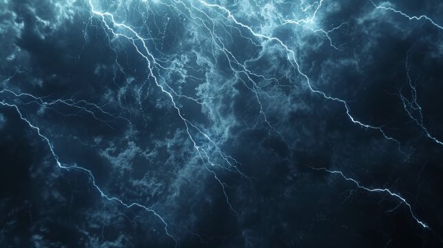 Video with lightning crack overlay effect and black screen Blue and white light from the sky dark mood light weather