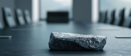 Mystical stone tablets are used in boardrooms to summon ancient wisdom and strategic insights, merging supernatural guidance with modern business practices, with copy space